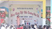 Tiết mục văn nghệ của cô Kim Hồng và cháu lớp Chồi 3